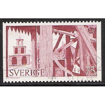 Sweden Fa 928: 75 ö red European Architectural Heritage Year: Iron-mine, Falun.
