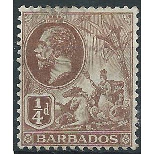 Barbados 1912 SG170 1/4d Brown Fine Used.. .