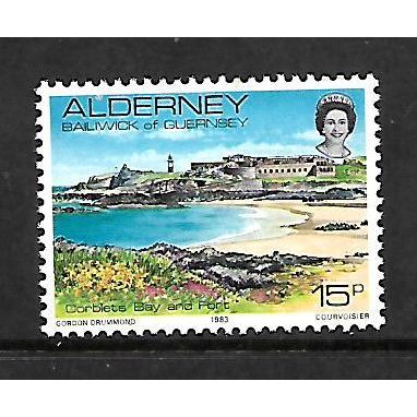 ALDERNEY 1983 SG A9 15p CORBLETS BAY AND FORT U/M MINT