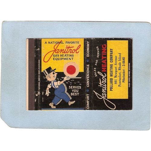 Rhode Island Pawtucket Matchcover Royal Flash Pollard Heating Co 801 Newpo~921