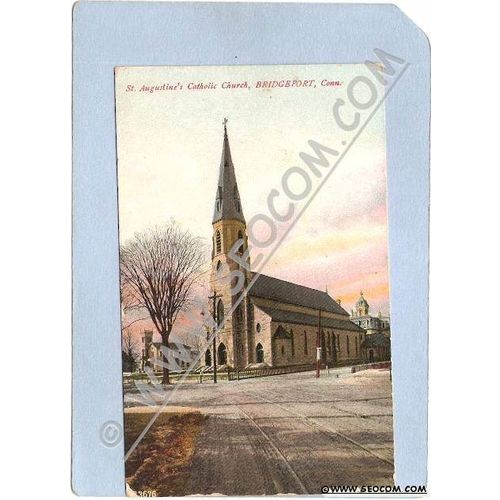CT Bridgeport St Augustines Catholic Church Washington Ave Street Scene In~247