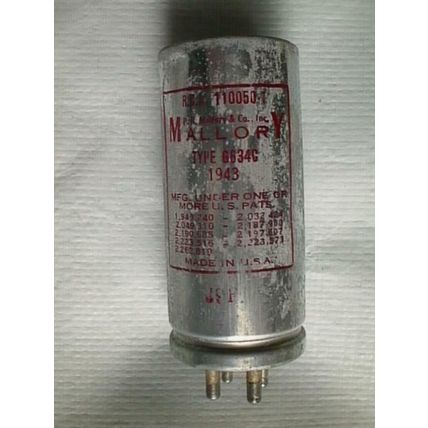 DC-AC Converter 4 Pin 12 Volt Vibrating NOS Mallory 1943 TESTED Car & Army Radio