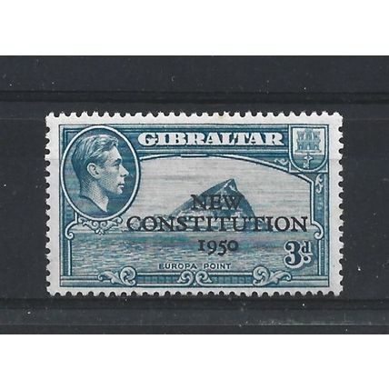 Gibraltar.SG141 3d Greenish Blue.Mounted Mint.Mar24