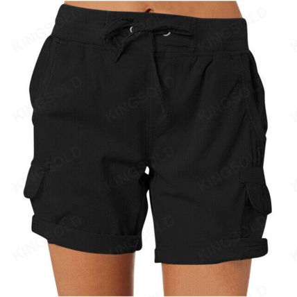 Womens High Waist Cargo Shorts Ladies Casual Loose Cotton Summer Pants Shorts