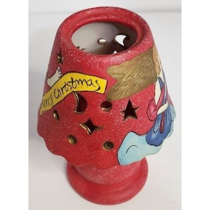 Vintage Ceramic Christmas Santa Fairy Light Tea Candles 5 3/4"