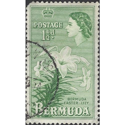 BERMUDA, FLOWERS, Easter Lily, green 1953, 1½d