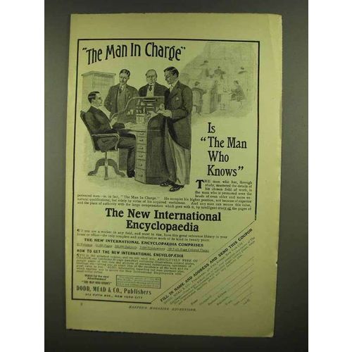 1908 New International Encyclopedia Ad - Man In Charge