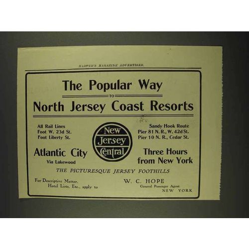 1908 New Jersey Central Railroad Ad - The Popular Way