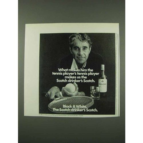 1973 Black & White Scotch Ad - Tennis