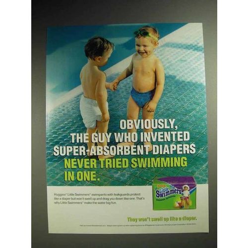 2001 Huggies Little Swimmers Diapers Ad - Swimming