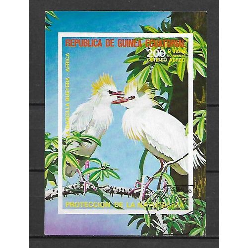 Equatorial Guinea 1976 Birds of AFRICA IMPERFORATE MS #1 USED