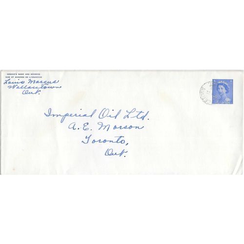 Canada #EN72c Elizabeth II Karsh Postal Envelope USED full rough gum thick Paper