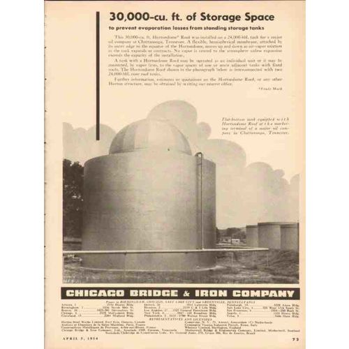 CHICAGO BRIDGE IRON COMPANY 1954 prevent evaporation vintage ad