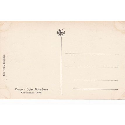 Confessionnaux Eglise Notre Dame Bruges Postcard Unused VGC