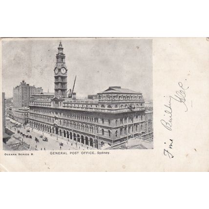 General Post Office Sydney Australia Postcard posted 1905 VGC