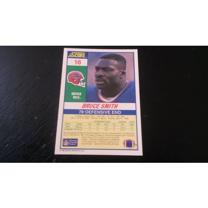 1990 Score Football Card # 016 Bruce Smith Excellent-Mint (6) Buffalo Bills