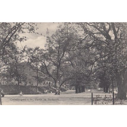Geislingen Partie Im Studpark 1907 German Postcard