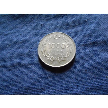 1990 TURKEY 1000 LIRA COIN.