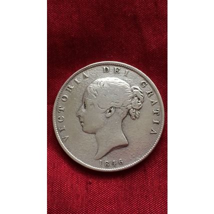 Queen Victoria 1846 .925 Silver Half Crown, Over 170 Years Old Lovely Grade Coin