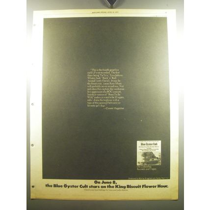 1975 Blue Oyster Cult On Your Feet or On Your Knees Album Advertisement