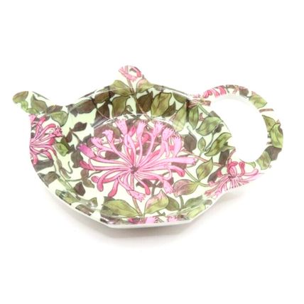 Pink Floral Tea Bag Holder Melamine Tea Pot Shaped Kitchen Utensil Gift Home