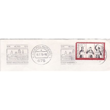 Kaiserslautern postmark + slogan Germany 1976 on Carl Maria von Weber 50pf VGC