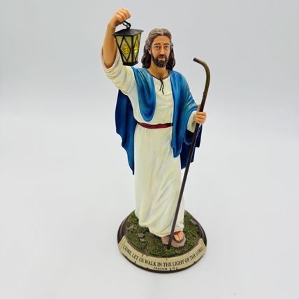 Danbury Mint Jesus Light The Way Sculpture Figurine Painted Standing Decor