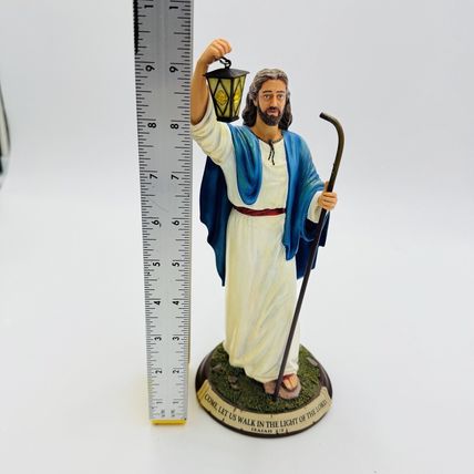 Danbury Mint Jesus Light The Way Sculpture Figurine Painted Standing Decor