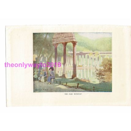 Parc Marceau, Paris, France, Book Illustration, c1918