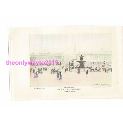 Place de la Concorde, Paris, France, Book Illustration, c1918