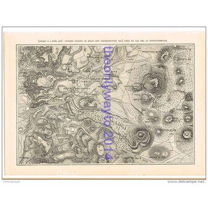 PUY DE DOME AREA, MAP, FRANCE, BOOK ILLUSTRATION, 1880