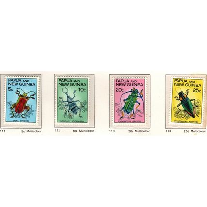 Papua New Guinea ASC 111-14 1967 Beetles, Mint Never Hinged,