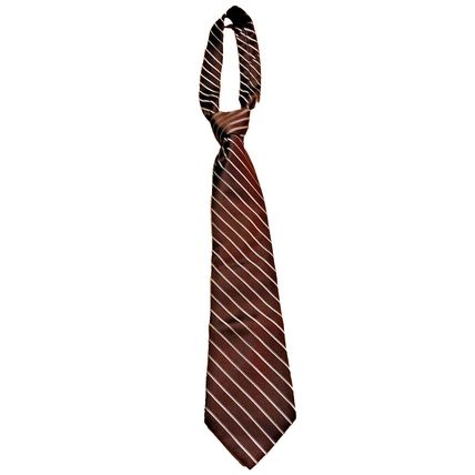 Jones New York Men's 100% Imported Silk Brown White Broad Pinstriped Neck Tie