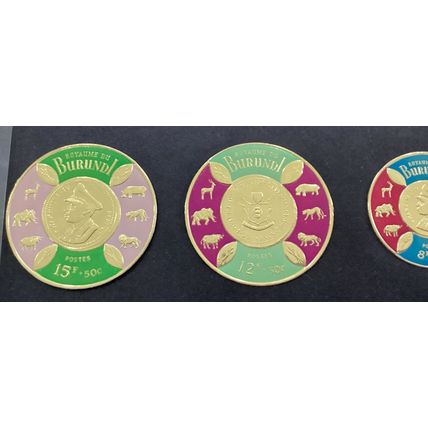 BURUNDI RARE "GOLD " FOIL STAMPS 16 PCS ALL DIFF MINT ROYALTY & ANIMAL SERIES