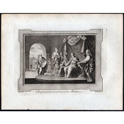 JOSEPH GRANTS AN AUDIENCE 1777 Van Drazowa - Jan Luyken ANTIQUE ETCHING