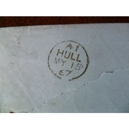 1867 GB QV 1d Red stamp ID Plate 94 cover Moss & Lowe Solicitors Hull London