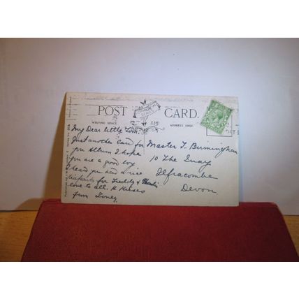 'HOLD TIGHT', CHILDREN ON WHITE WELSH PONY used antique postcard by J.W.D. =
