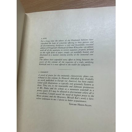 RARE* 1938 "THE RUBAIYAT OF OMAR KHAYYAM" ILLUSTRATED LARGE USA HB BOOK (P6)