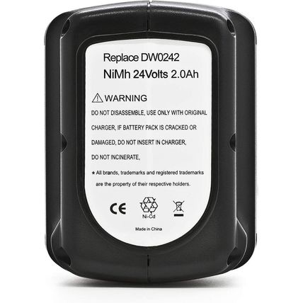 Expertpower 24V 2000Mah Nimh Battery for DW0240, DW0242, DW0241, DE0240, DE0240-