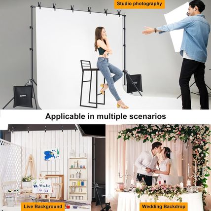 LINCO Backdrop Stand for Parties Kit 10X7 Ft Adjustable Back Drop Photography St