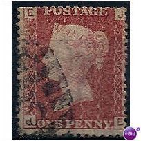 1864 SG43 1d Red Plate 183 Good/Fine Used "JE"