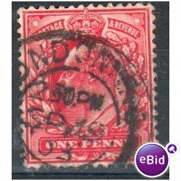 GB stamps 1902-10 KEV11 - 1d SG219 London 76