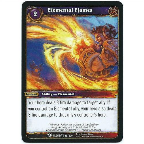 WoW Warcraft TCG War of the Elements #82 Elemental Flames