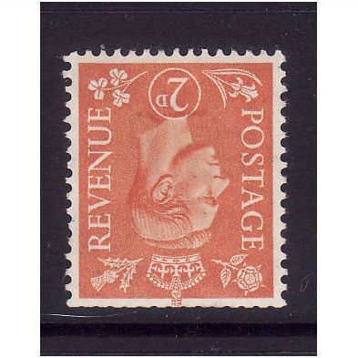 GREAT BRITAIN 1941 SG488 2d PALE ORANGE WMK INVERTED SG 488 M MINT#1