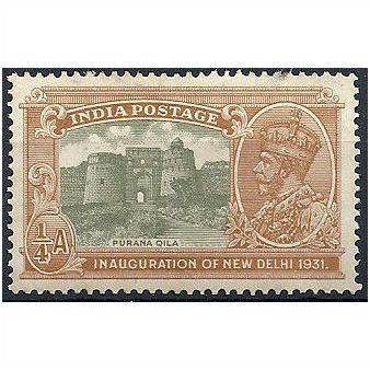 India 193 SG226 1/4a Olive-Green & Orange-Brown Inaug New Delhi Mounted Mint...