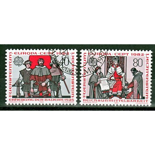 Liechtenstein Europa Cept 1982 gestempeld