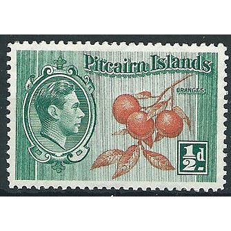 Pitcairn Islands 1940 SG1 1/2d Orange & Green Mounted Mint ... .