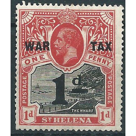 St Helena 1919 SG88 1d + 1d Black & Carmine-Red WAR TAX Mounted Mint .. ..