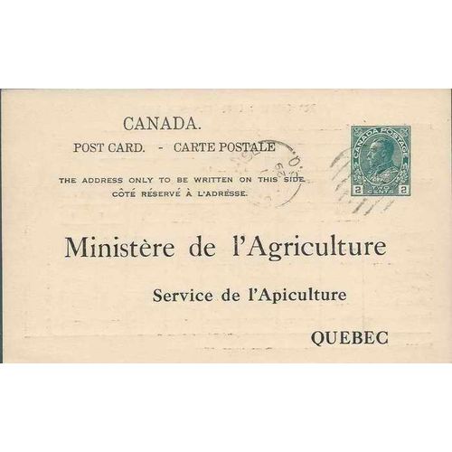 Canada #P34L Postal Card Admiral USED 1929, Quebec