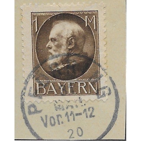 GER (BAVARIA) 1914 1m KING LUDWIG III' (PERFED) FINE USED (EBID64-439)